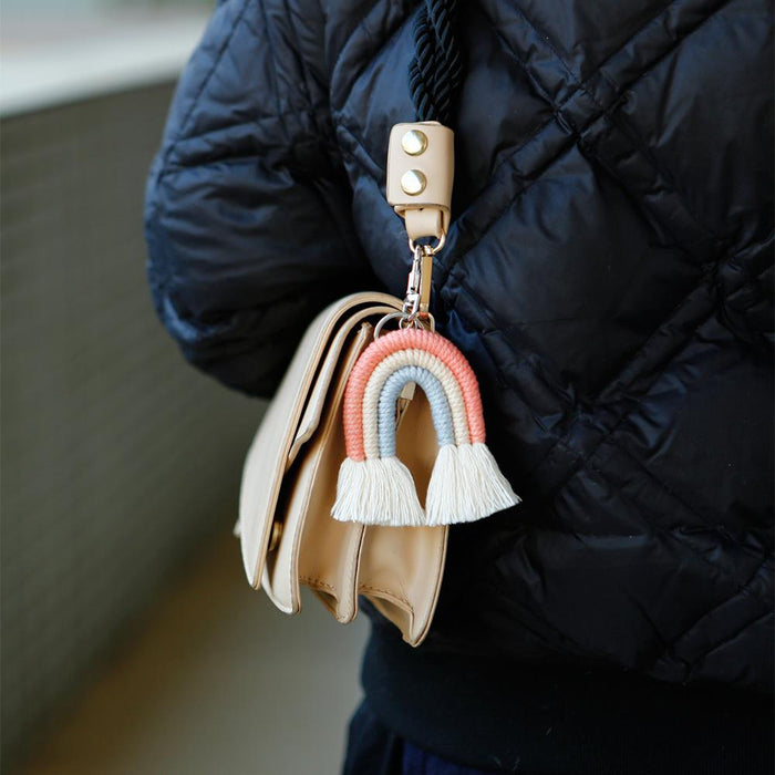 Hand Woven National Style Rainbow Car Key Chain Pendant