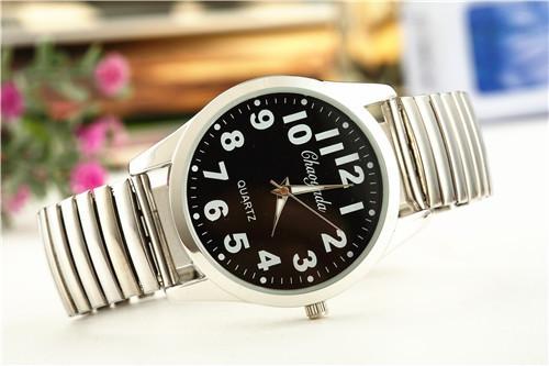 Men Watches Elastic Strap Stainless Steel Luxury Fashion Wristwatch