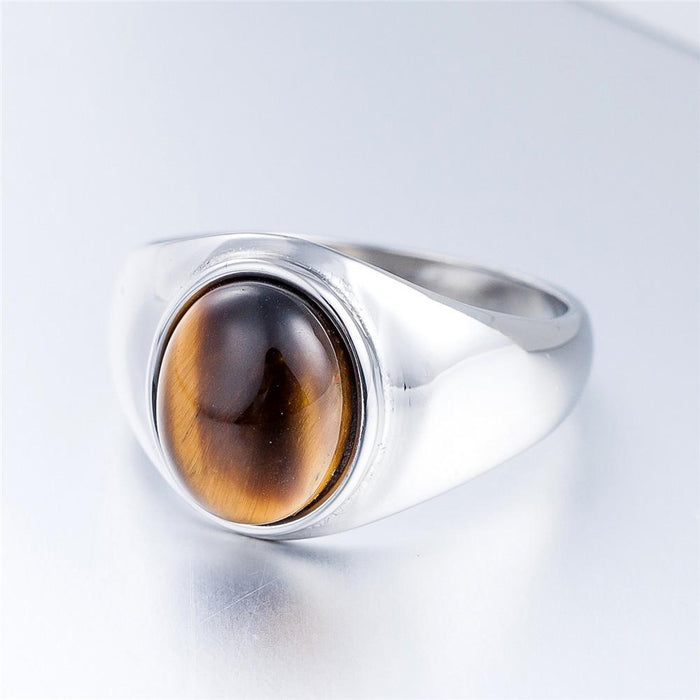 Fashion Simple Opal Women's Titanium Steel Ring