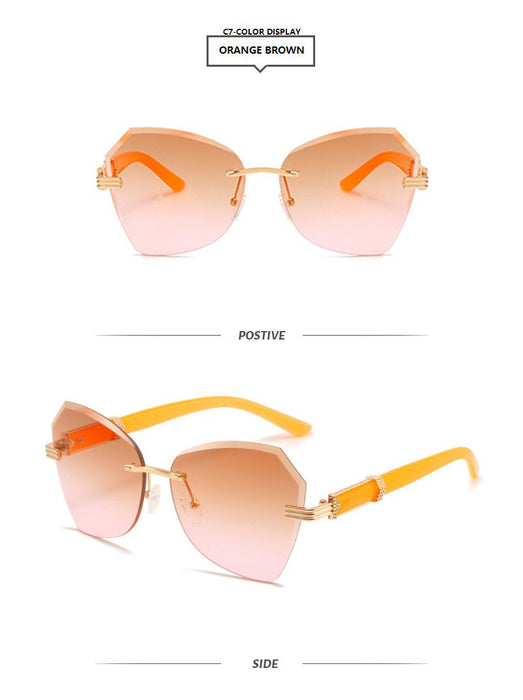 Frameless trimming color Sunglasses