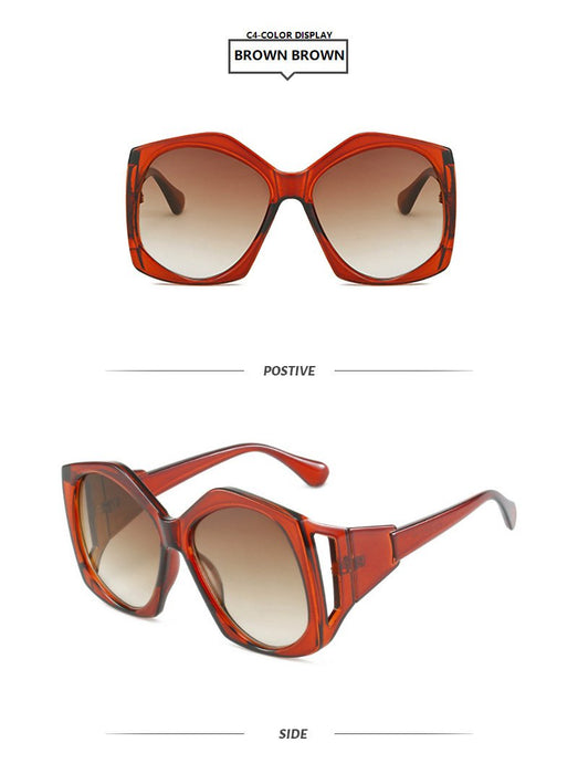 Large frame irregular Sunglasses