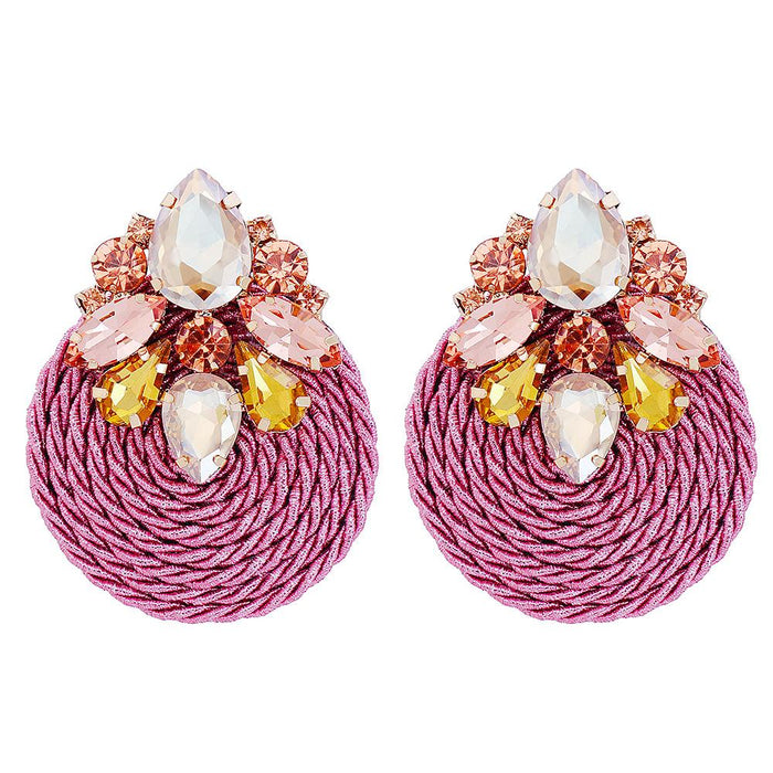 New fashion personalized hand woven women's Round Earrings