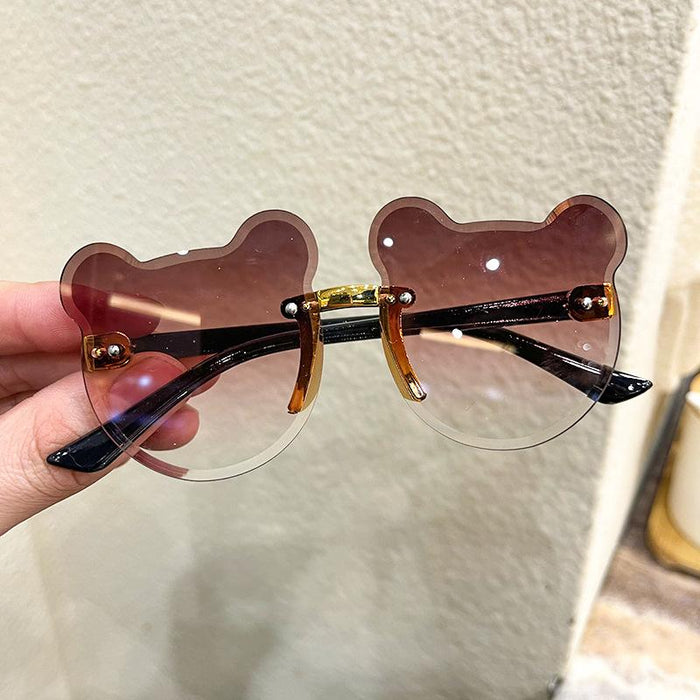 Frameless bear children's sunglasses and sunglasses