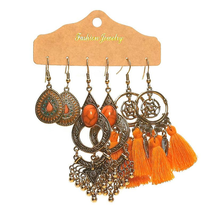 3 pairs/set Earrings Bohemian Style Jewelry X0X36219