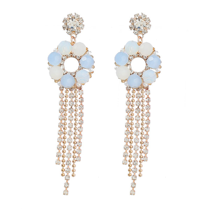 Boho Claw Chain Floral Alloy Earrings