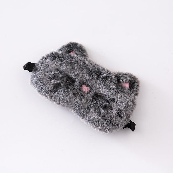 Plush Black Cat Cute Cartoon Rabbit Shade Blindfold Eye Mask