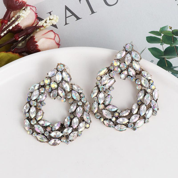 Women's Jewelry Fashion Color Earrings Inlaid Rhinestone