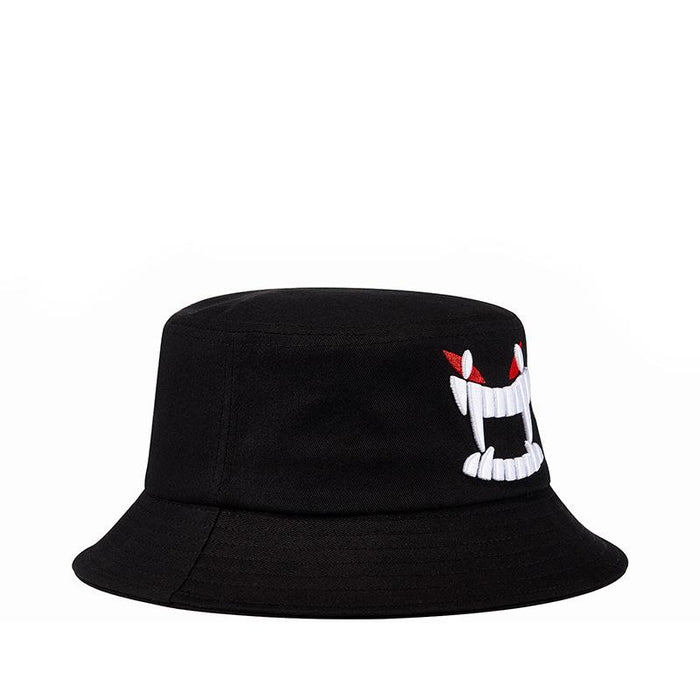 New Embroidered Big Teeth Bucket Hat Sun Hat