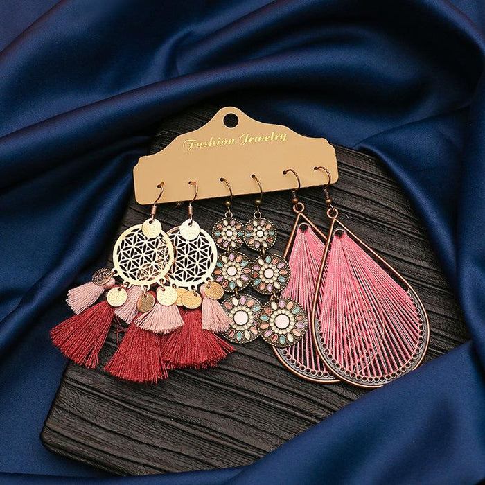 3 pairs/set Earrings Bohemian Style Jewelry X0X36209