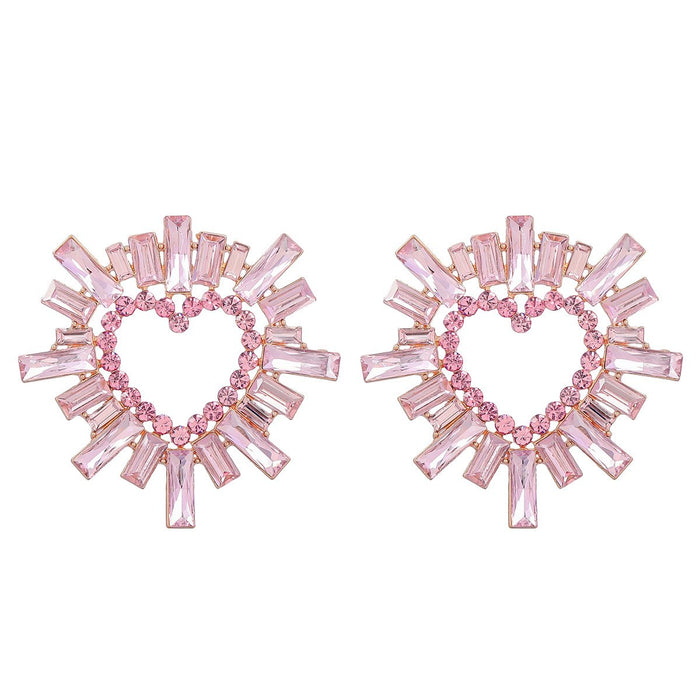 Super Flash Claw Chain Heart Shaped Sunflower Earrings