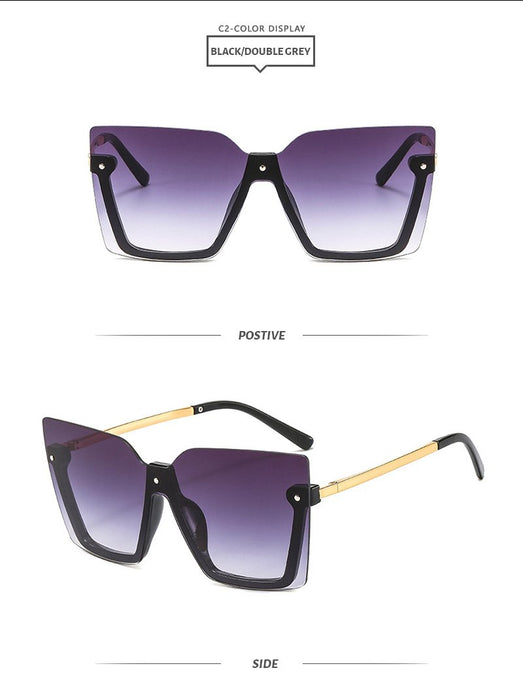 Lower half frame one piece Sunglasses