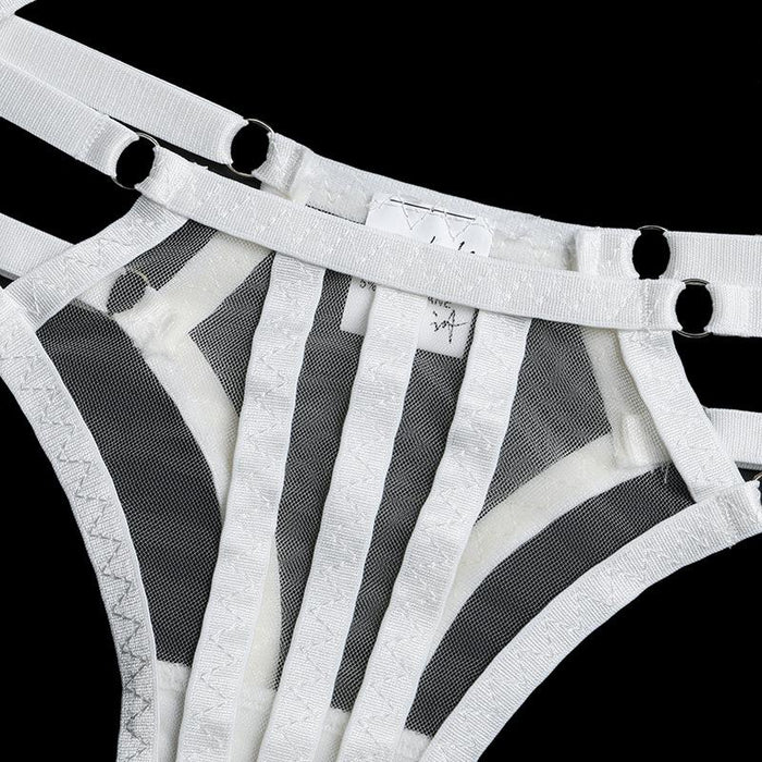 Women's Mesh Lingerie Sexy Stitching Push Up Underwear Set