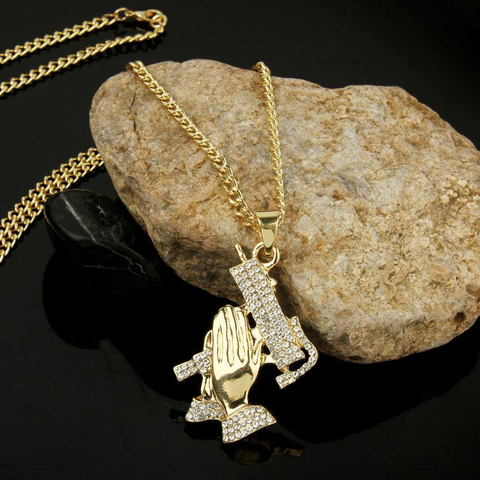 Punk Hip-hop Letter Full Diamond Necklace