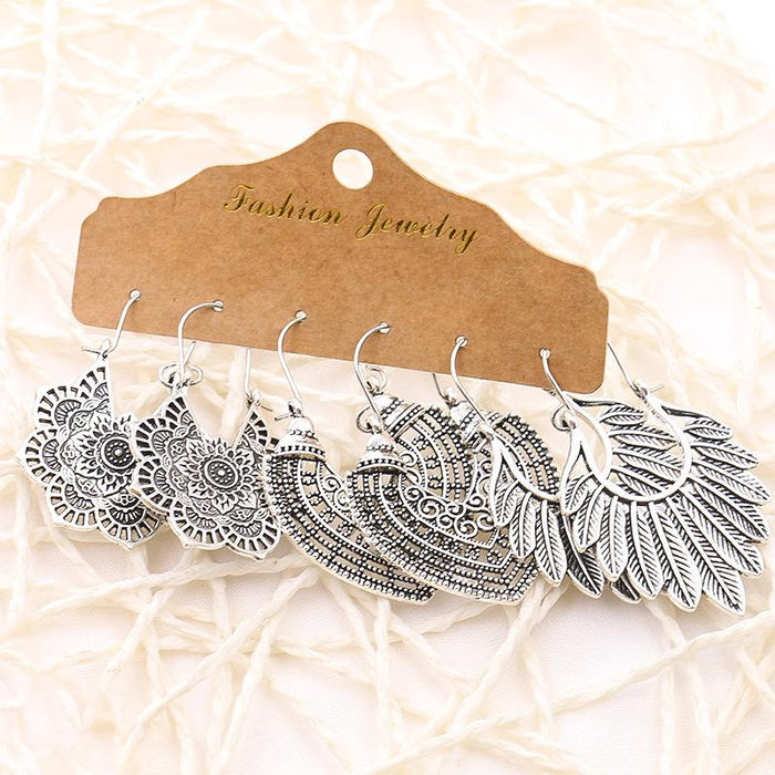 3 pairs/set Earrings Bohemian Style Jewelry X0X36214