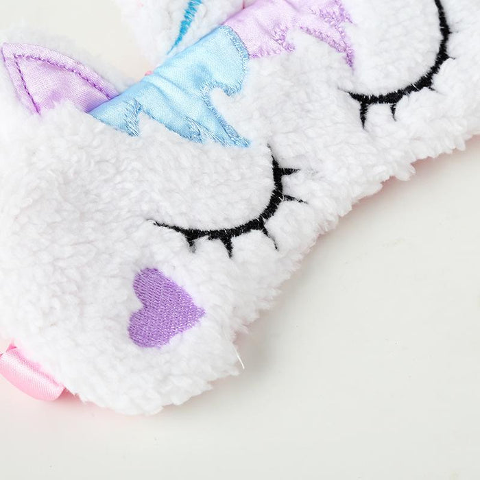 Gold n Silver Nose Unicorn Plush Blackout Sleeping Eye Mask