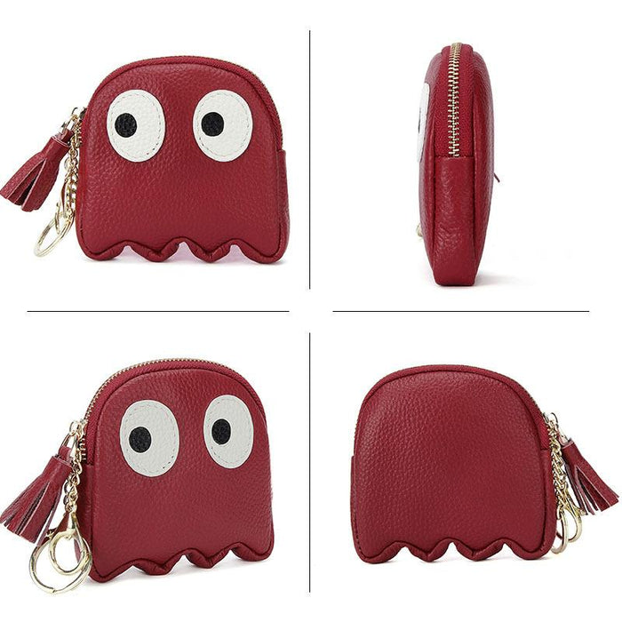 Genuine Leather Cute Monster Coin Bag