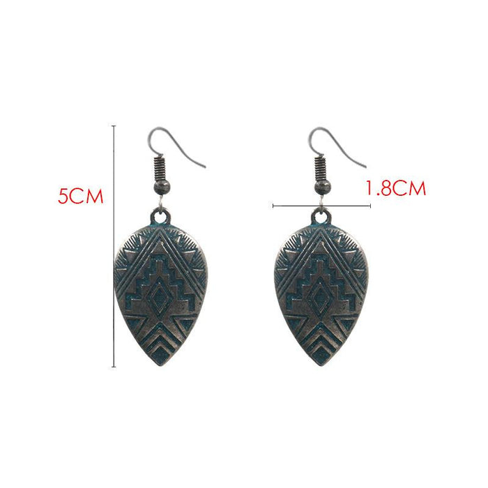 Women's Vintage Heart Shaped Alloy Pendant Hook Earrings