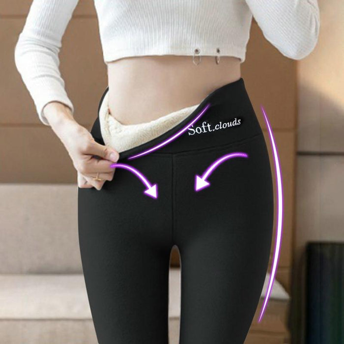 Winter Thick Velvet Leggings Warm Fleece Lined Tights Leggings