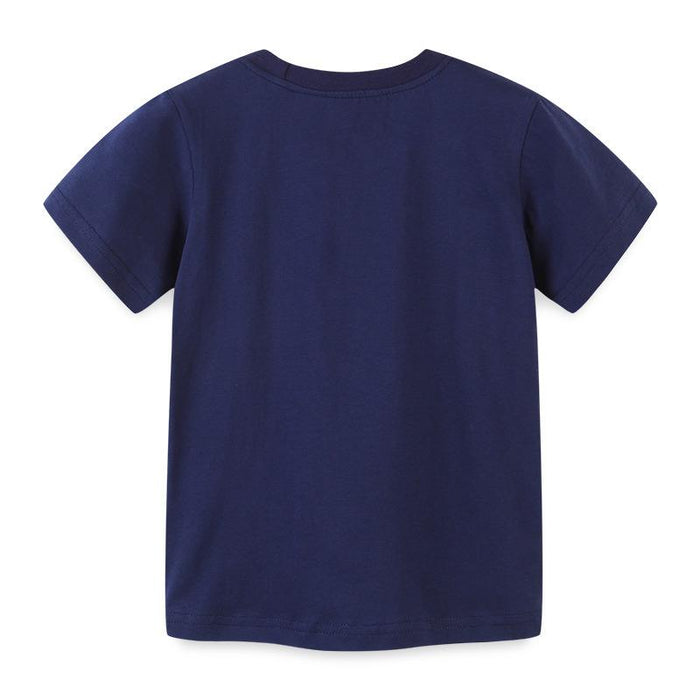 Children's knitted cotton cartoon printed T-shirt