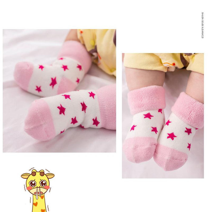5pairs/lot NewBorn Baby Socks Thicken Cartoon Socks