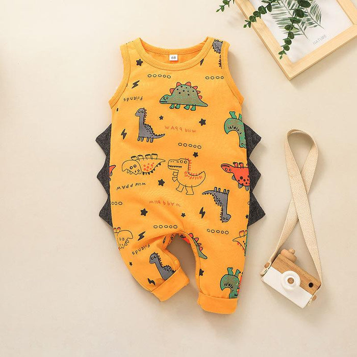 Summer Boys Cartoon Dinosaur Newborn Jumpsuit