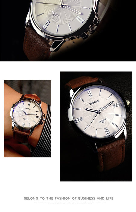 Mens Watches Luxury Blue Glass Waterproof Wristwatch