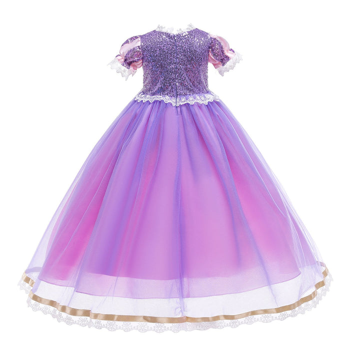 Snow white snow and ice long hair Princess Dress