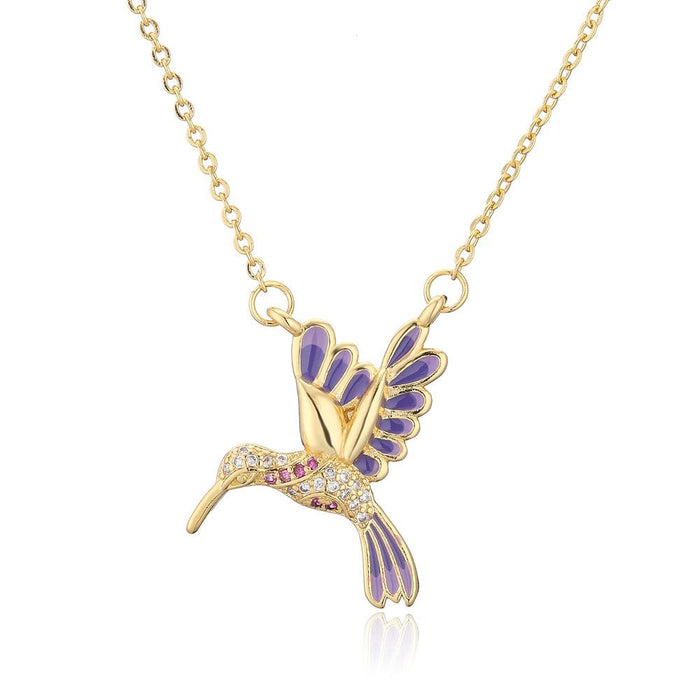 Fashion Drop Oil Personalized Flying Bird Pendant Necklace