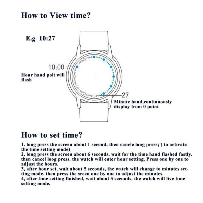 New Led Touch Watches Fashion Casual Creative Leather Watch