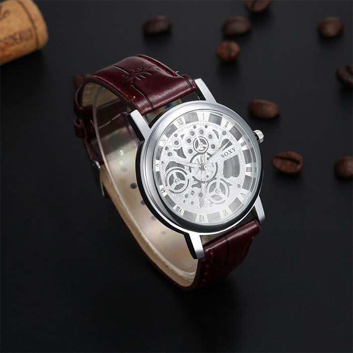 Hollow Steel Watches Men Retro Hombre Quartz Wrist Watch