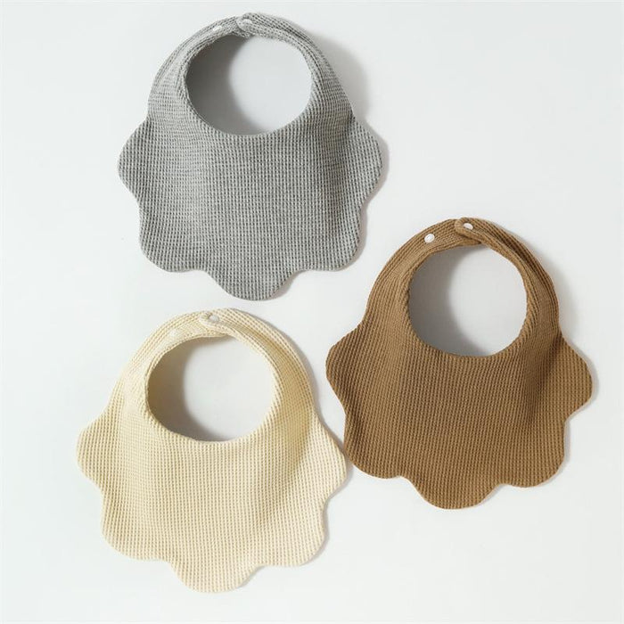 Cotton Waffle Towel Baby Petal Shaped Bib