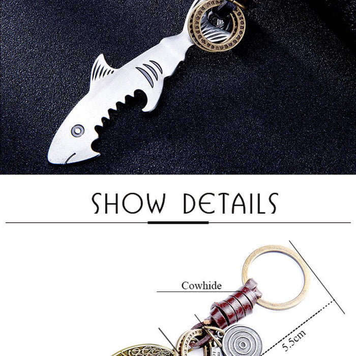 Vintage key chain punk leather metal key chain creative personality key chain