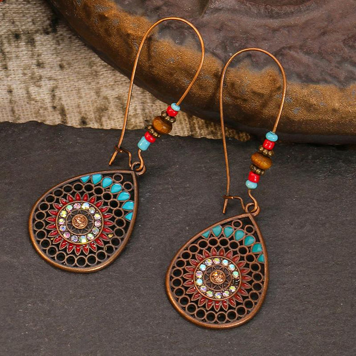 Women's Vintage Boho Greenstone Earrings