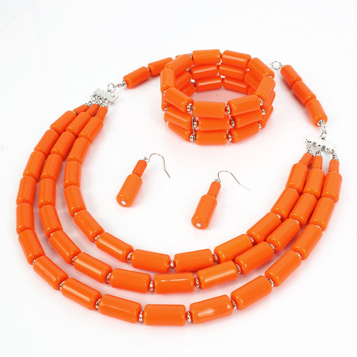 Women's Jewelry BEADED Three Piece Multi-layer Necklace Set