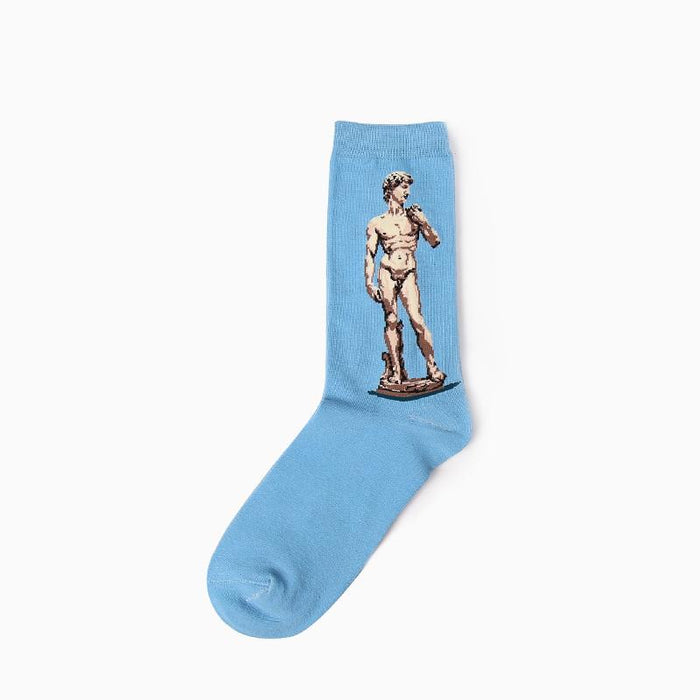 Winter Retro Women Art Van Gogh Mural World Famous Oil Painting Funny Socks