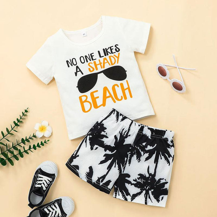 Summer Beach Shorts Top Two-piece Set for Boys