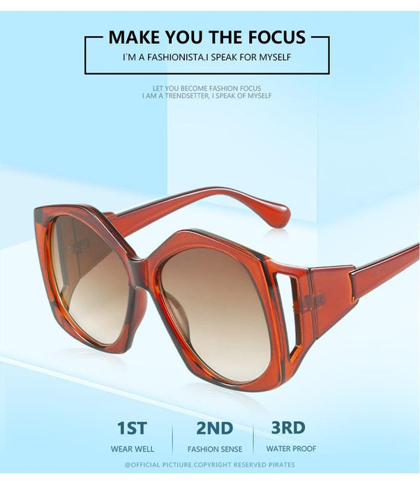 Large frame irregular Sunglasses