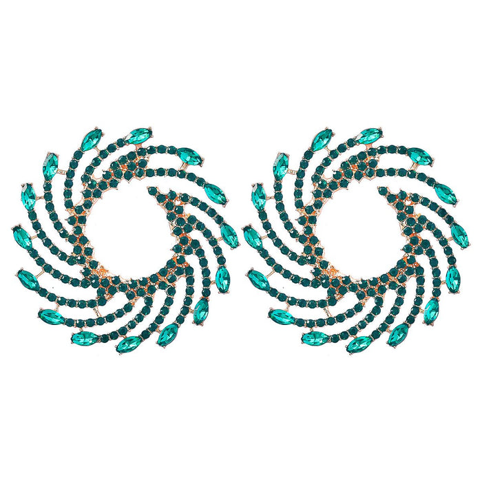 Women's Exaggerated Spiral Alloy Sunflower Earrings