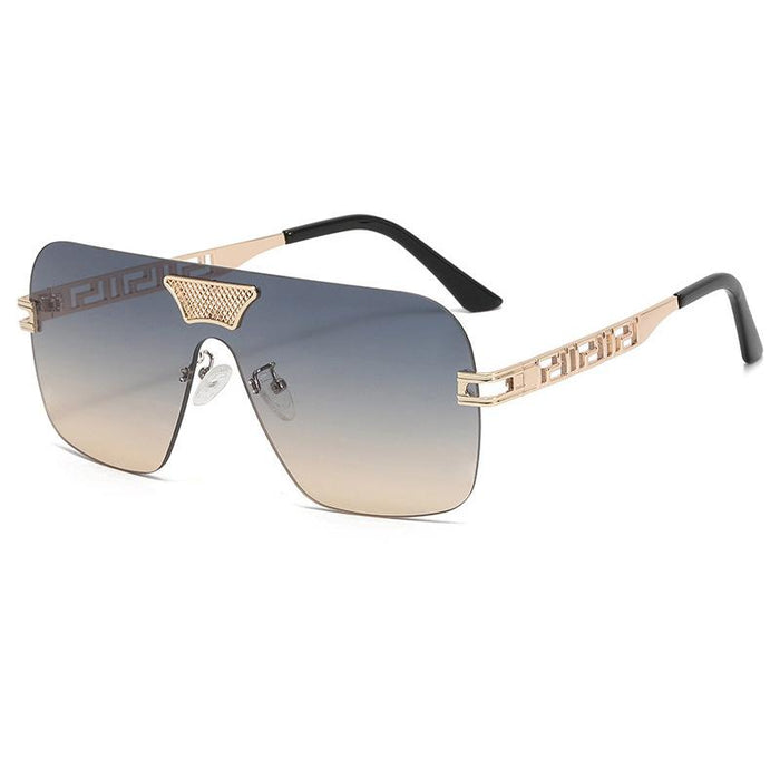 Metal integrated sheet chain frameless avant-garde Sunglasses