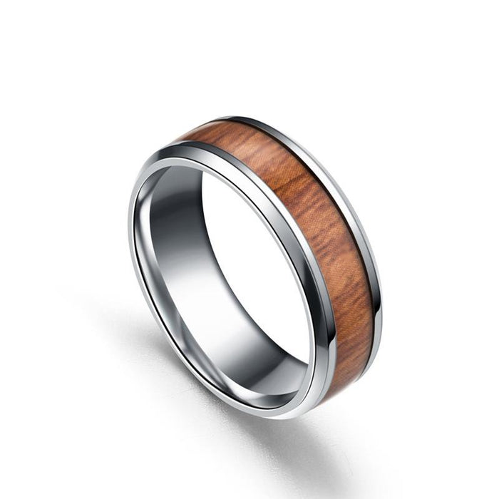 Stainless Steel Wood Grain Ring