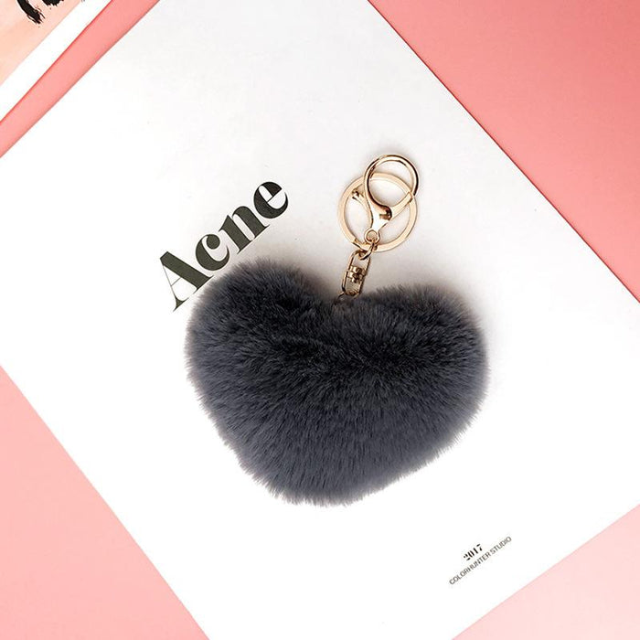 Love Wool Ball Metal Key Chain Car Pendant Women's Bag Pendant
