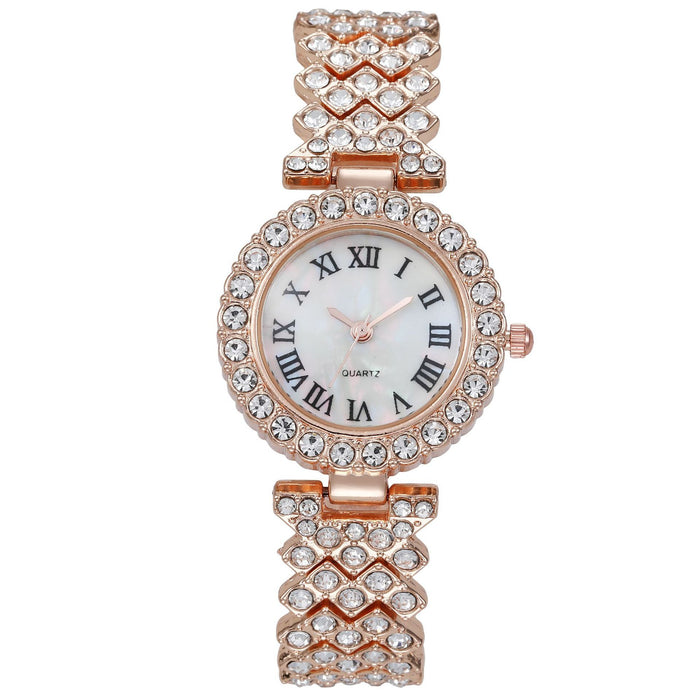 Women Watch Rhinestone Steel Quartz Fashion Wristwatch LLZ13887