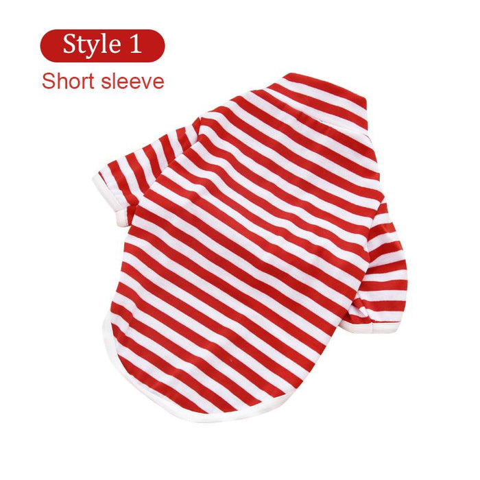 Summer dog clothes small and medium dog pet striped cotton