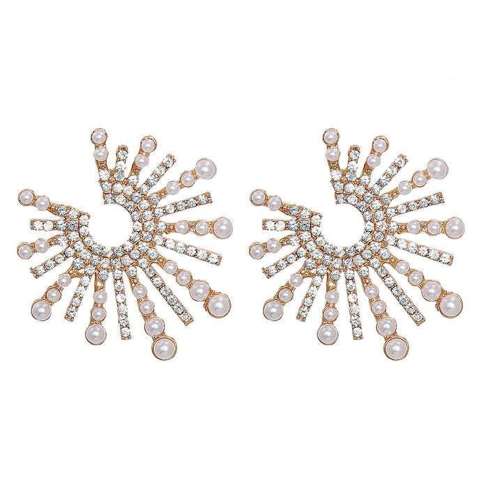 New Female Creative Fashion Sunflower Earrings Accessories Inlaid Rhinestone