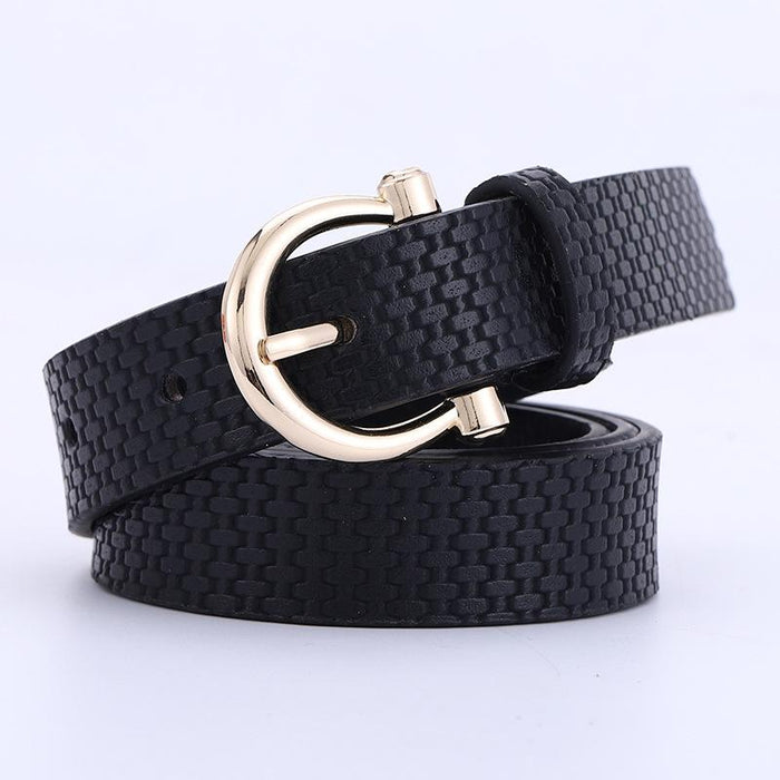 Pu Decorative Jeans Belt Women's Fashion Straw Mat Belt