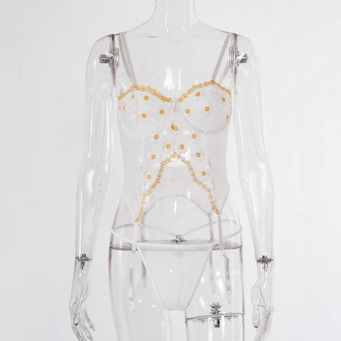 Women Lace Embroidered Underwear Fashion Sexy Lingerie Set