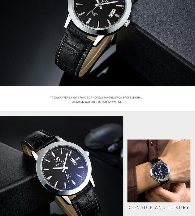 Top Brand Luxury YAZOLE Men Fashion Sport Quartz Wristwatch Clock Business Waterproof Watch