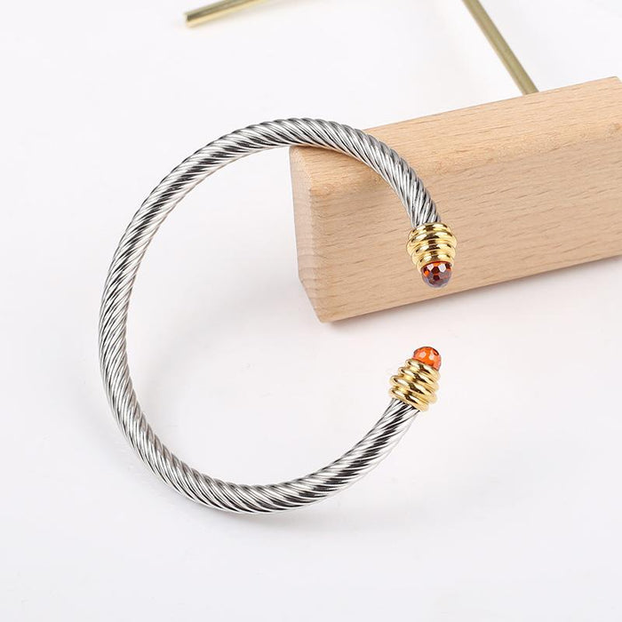 New Adjustable Cable Bracelet Titanium Steel Bracelet Bangle