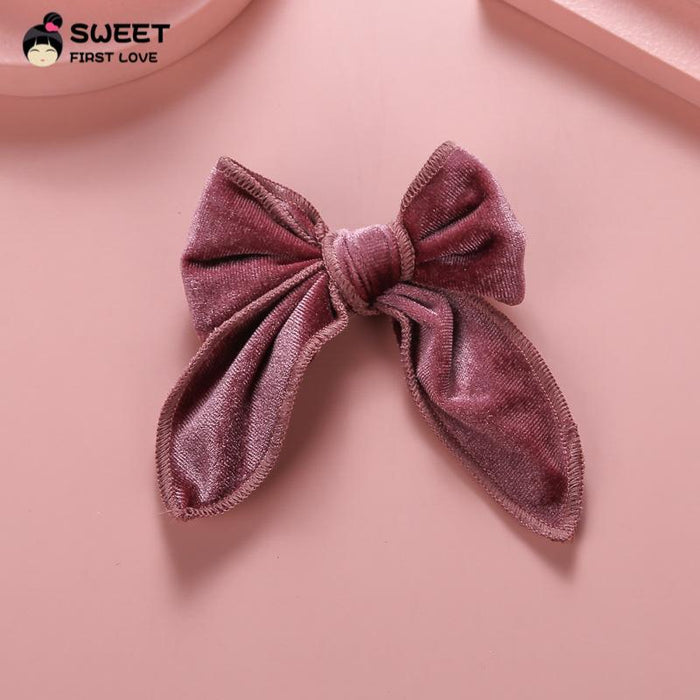 Velvet Bow Dovetail Hairpin Horsetail Clip