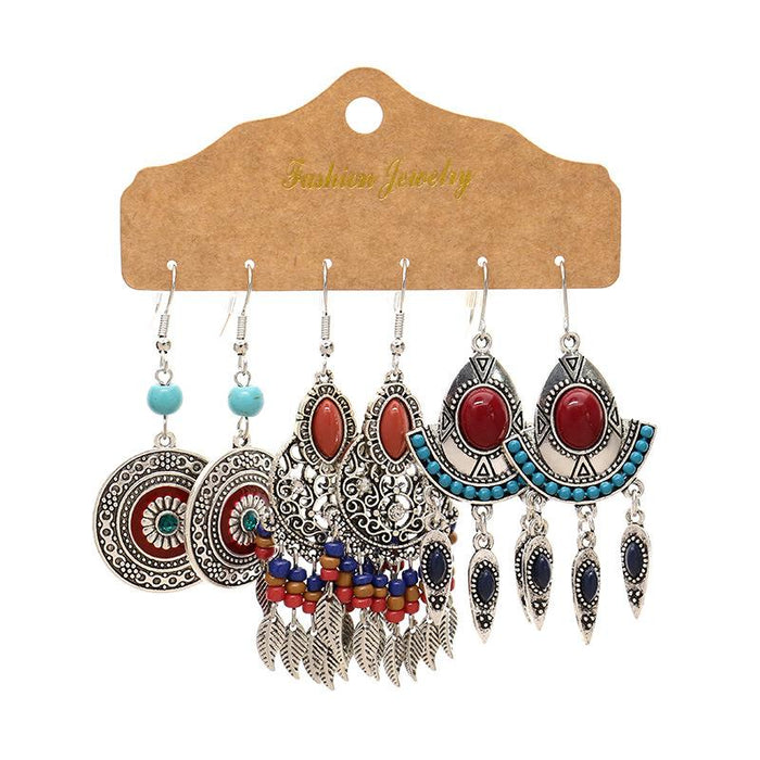 3 pairs/set Earrings Bohemian Style Jewelry  X0X36202